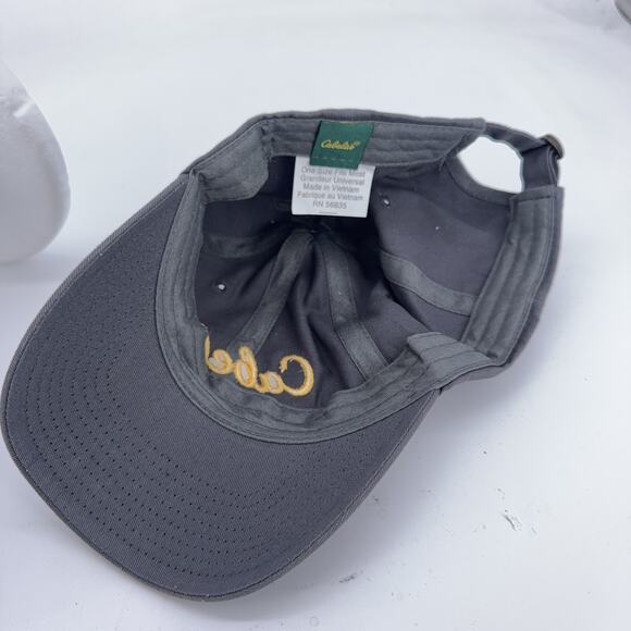 Cabelas Hat Cap Strap Back Gray Embroidered Club Mens One Size Outdoor Fishing - Picture 5 of 6